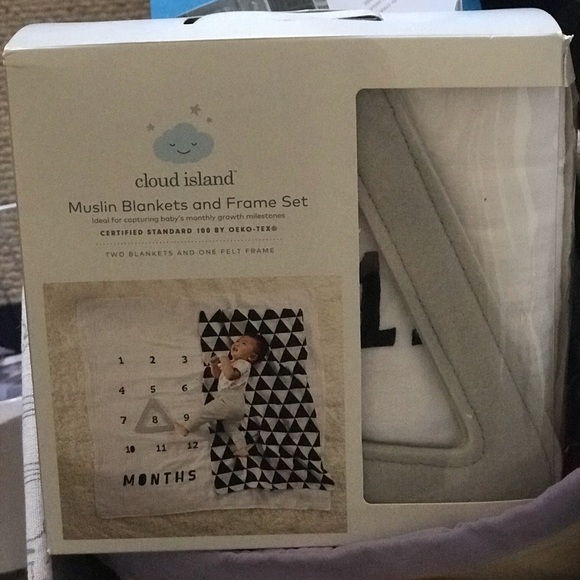 cloud island month blanket